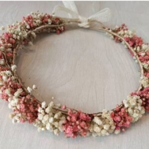 Corona Sara blanco-rosa