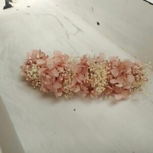 Tocado de hortensias rosa viejo